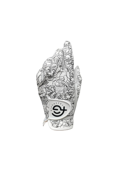 Black and White Floral Golf Glove